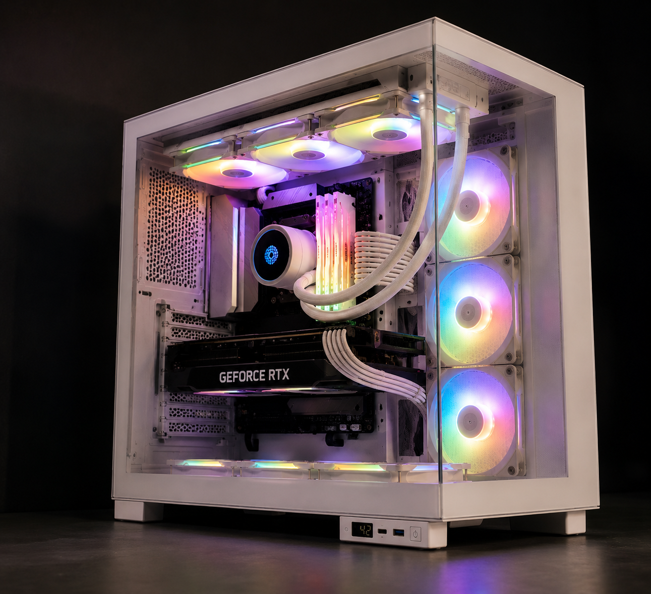 Computador gamer branco Star Midia com iluminação RGB